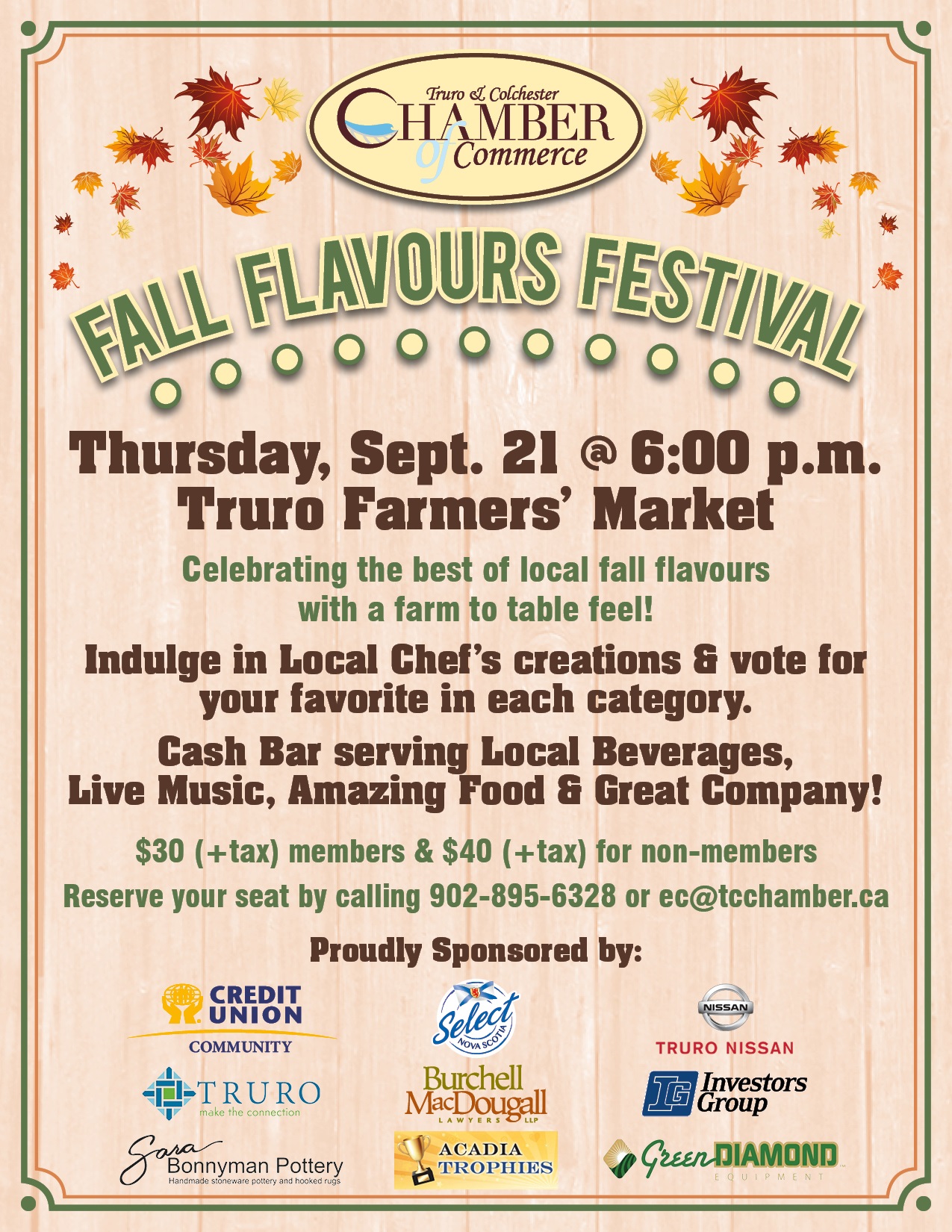 Fall Flavours Festival to feature Best Chef competition Truro