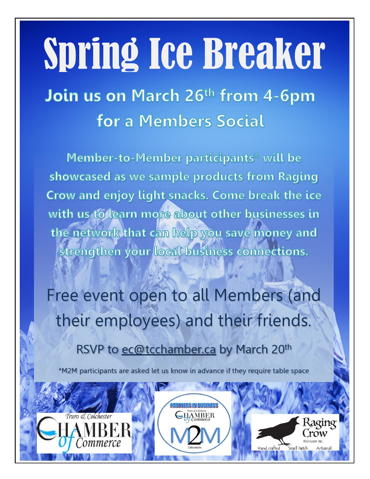 Chamber hosting Spring Ice Breaker at Raging Crow Truro & Colchester